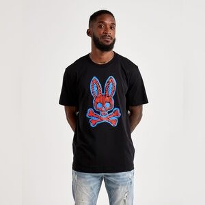 Psycho Bunny Wardell Big Graphic T Shirt Mens 4XL Black Pima Cotton